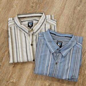 Kühl Suncel Mens Large Shirt Lot Button Down Short Sleeve Cotton Tencel Gorpcore